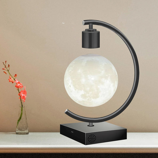 Magnetic Levitating Moon Lamp Floating LED 18W Fast Charger and Bluetooth Speaker